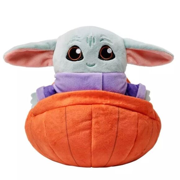 Baby Yoda Grogu Plush Pumpkin Shell Star Wars Small 8'' Disney NWT SEALED - Picture 1 of 7